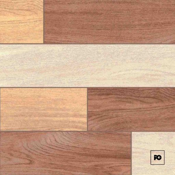 Piso cerámico tipo madera color miel formato 36x36, modelo Cadereyta.