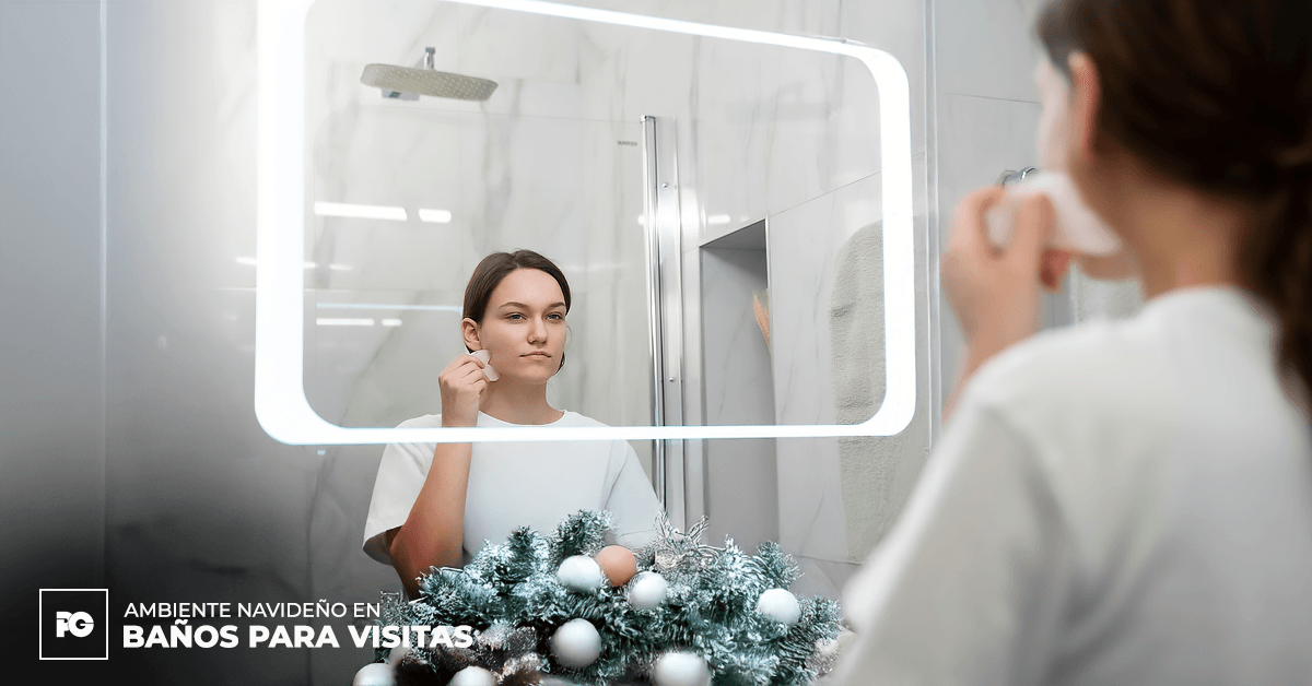 Ambiente navideño baños de visitas 2 | Plomería García Ambiente navideño en baños para visitas